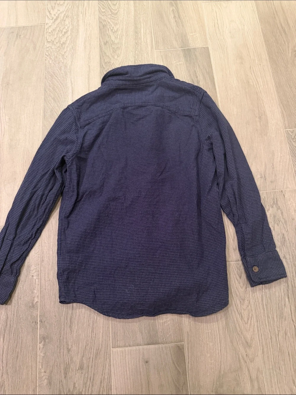 GAP Boys Dark Blue Checked Button-Down Shirt Size L (10)